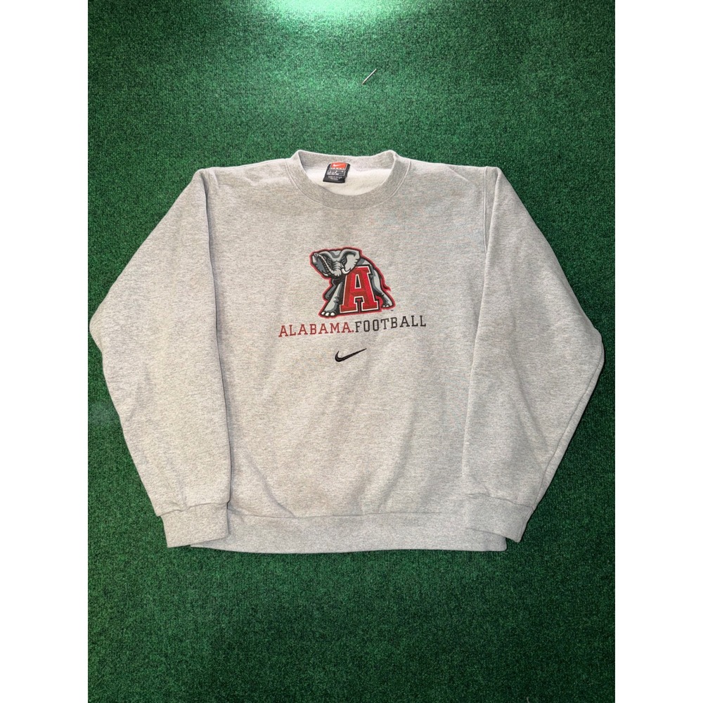 Nike Alabama Crimson Tide Football Sweatshirt Kids Large Gray Big Al Crewneck